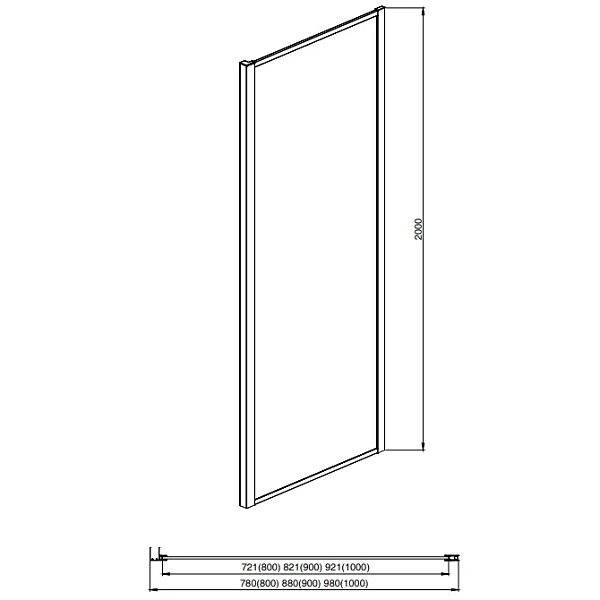 Душевая перегородка Aquatek АРИЯ 100x200 AQ ARI WA 10020BL стекло прозрачное профиль черный фото 2