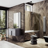 Шторка для ванны MaybahGlass 80x140 MGV-76-5ш профиль хром стекло бронза фото 1