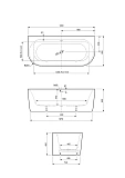 Акриловая ванна Cezares Metauro 180x80 METAURO-INT-Wall-180-80-60-G-W-MATT с комплектом креплений и панелью и сливом-переливом фото 3