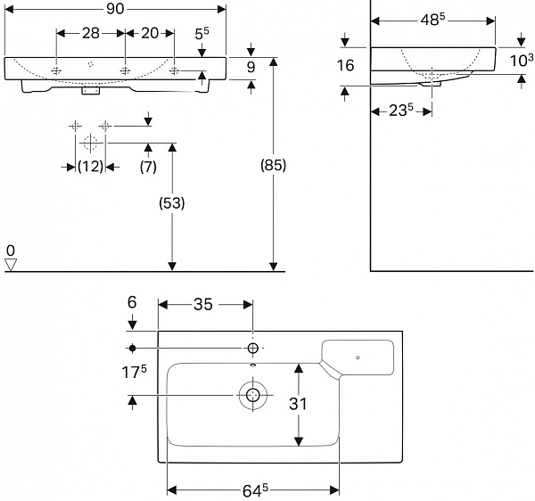 Раковина Geberit iCon 90 см 124190000 фото 9