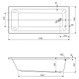 Акриловая ванна Cezares Plane Solo Mini 170x75 PLANE SOLO MINI-170-75-42-W37 фото 3