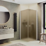 Душевой уголок MaybahGlass 90x90 MGY-1301-1 профиль белый стекло бронза фото 1