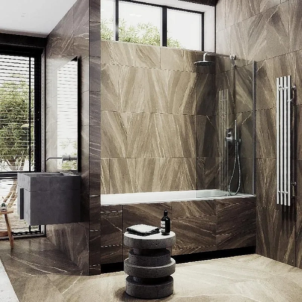 Шторка для ванны MaybahGlass 80x140 MGV-64-5ш профиль хром стекло бесцветное фото 3