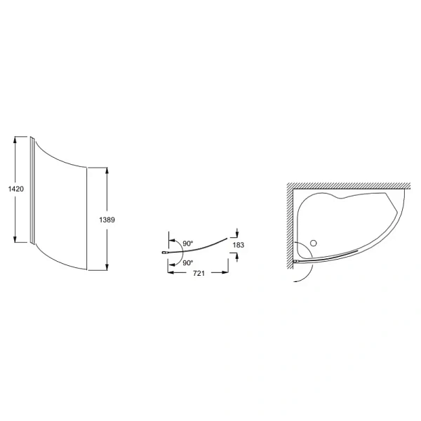 Душевая шторка на ванну Jacob Delafon Micromega Duo 80x140 E4910-GA фото 2