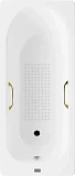 Чугунная ванна Vinsent Veron Soissons VCN1707042H/VH0012GD-AS с квадратными золотыми ручками и антискользящим покрытием фото 1