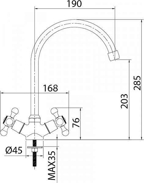 Смеситель Milardo Duplex DUPSB0JM05 для кухонной мойки фото 3