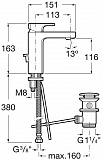 Смеситель Roca L90 5A3E01C00 для раковины с донным клапаном фото 2