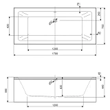 Акриловая ванна Cezares Plane Mini 170x75 PLANE MINI-170-75-42-W37 фото 3