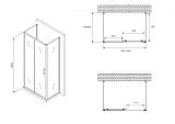 Душевой уголок ABBER Schwarzer Diamant 180x85 AG30180B-S85B-S85B стекло прозрачное профиль черный без поддона фото 5