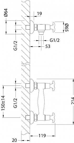 Смеситель Lemark Flora LM0103C для ванны с душем фото 2