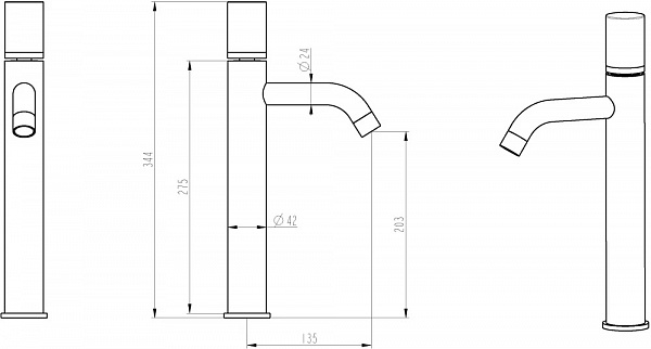 Смеситель Boheme Stick 122-G-MR-W для раковины фото 2