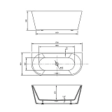 Ванна акриловая Vincea 170x80 VBT-421-1700MW с щелевым переливом и в комплекте сифон с гидрозатвором фото 3