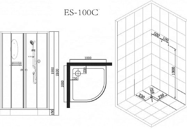 Душевая кабина Esbano Elegancia ESKB100C фото 8