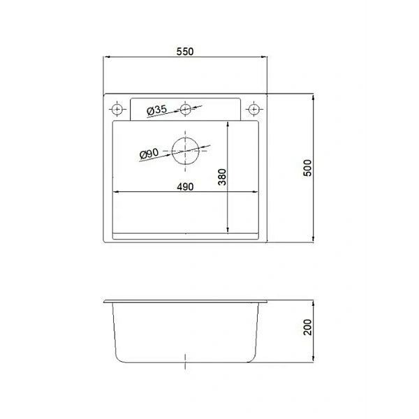 Мойка для кухни Reflection Cubi 50 см RX1555WH фото 4