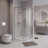 Душевой уголок Niagara Nova 80x195x80 NG-3625-34 профиль хром стекло шиншилла фото 3