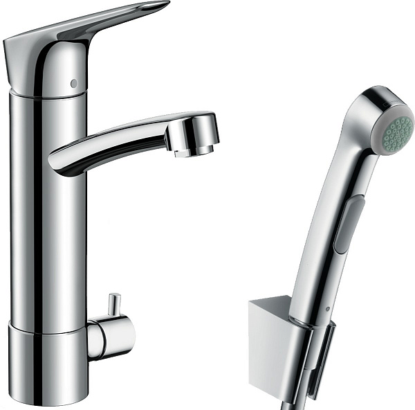 Смеситель Hansgrohe Logis 31515000 для раковины с гигиеническим душем фото 1