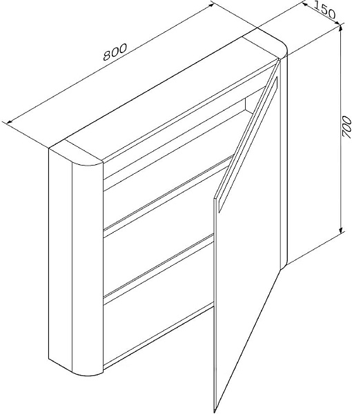 Зеркало-шкаф Am.Pm Sensation 80x70 M30MCR0801NF с подсветкой правое фото 6