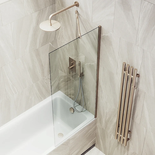 Шторка для ванны MaybahGlass 50x140 MGV-61-2ш профиль бронза стекло бесцветное фото 4