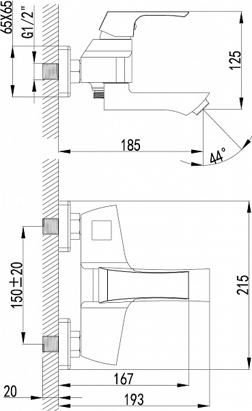 Смеситель Lemark Unit LM4514C для ванны с душем фото 2