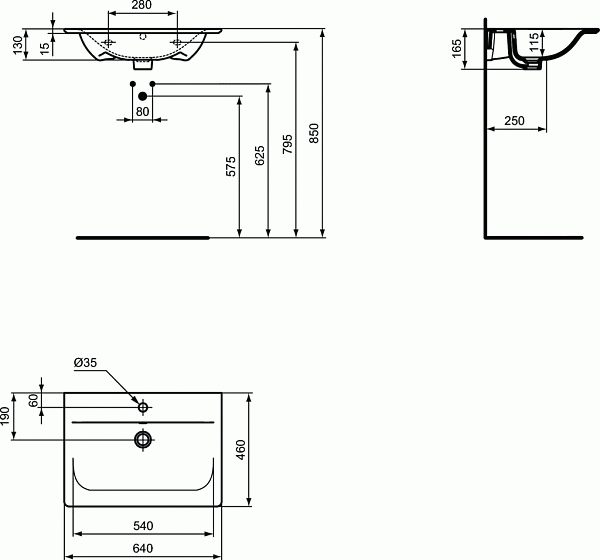 Раковина Ideal Standard Connect Air 64 см E028901 фото 4