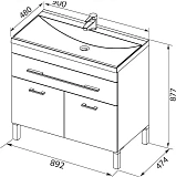 Тумба с раковиной Aquanet Верона 89.2 напольная с ящиком и 2-мя дверцами фото 5