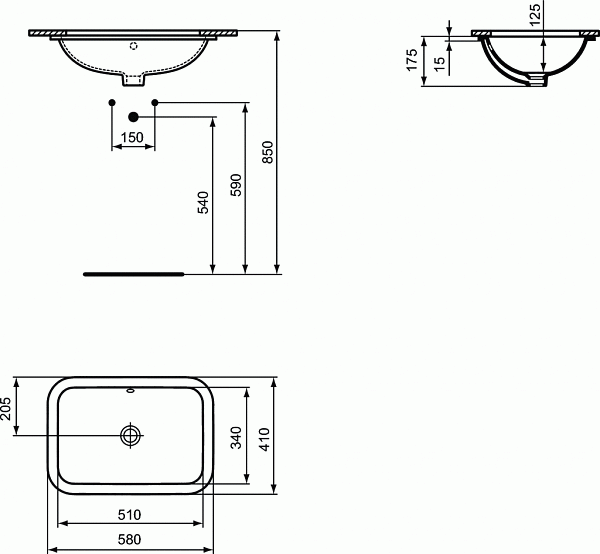 Раковина Ideal Standard Connect 58 см E5061MA фото 3