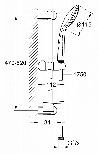 Душевой гарнитур Grohe Euphoria 110 Mono 27266001 фото 4