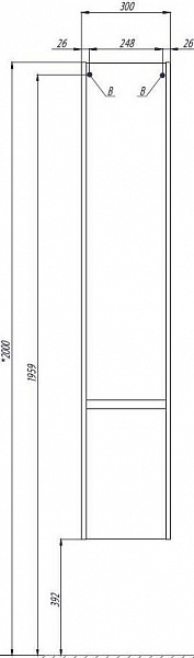 Шкаф-пенал Акватон Стоун 30x160 см тёмное дерево 1A228403SXC80 фото 4