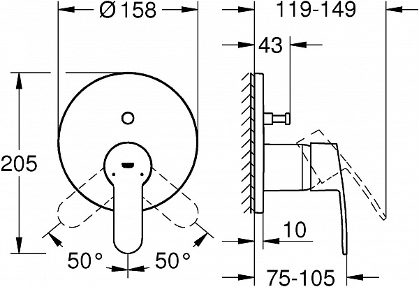 Смеситель Grohe Eurostyle Cosmopolitan 24052002 для ванны с душем фото 2