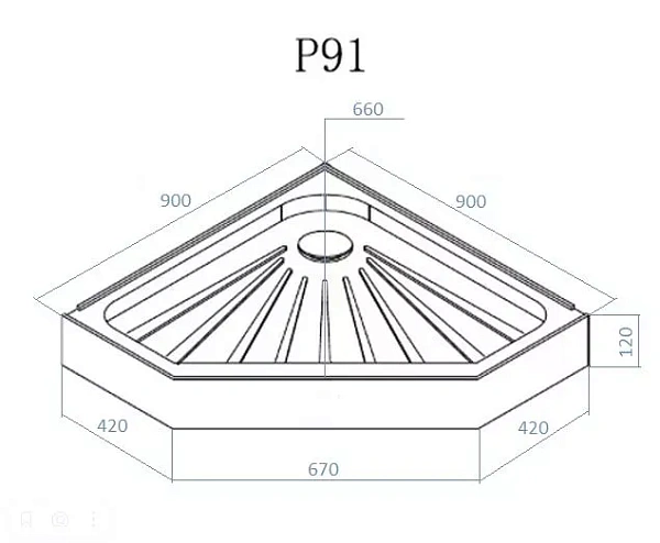 Душевой поддон Ceruttispa 90x90 P91C трапеция фото 2