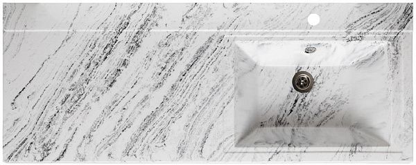 Раковина-столешница Runo SoloGrande Gamma 120 УТ000003590 левая белый мрамор фото 1