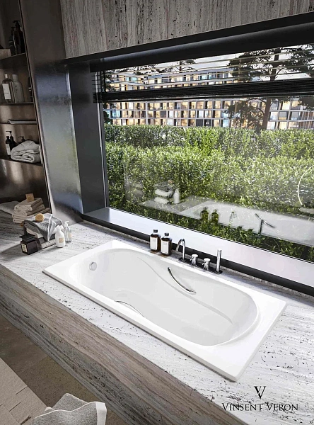 Чугунная ванна Vinsent Veron Haiti VHT1708042H/VH008CH с хромированнами ручками фото 2