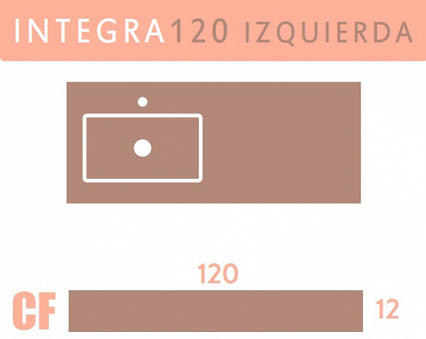 Раковина Acquabella Integra 120 см ENCIMERA.INTEGRA_CF_SLATE_120_NEGRO_SX левая фото 2