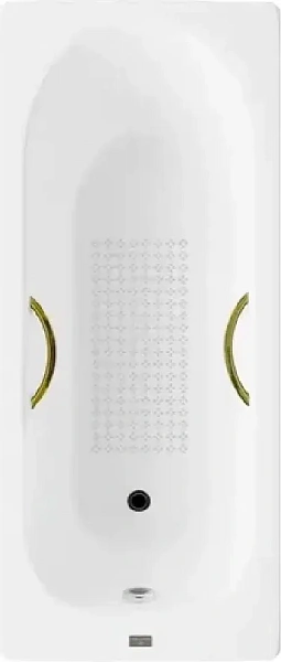 Чугунная ванна Vinsent Veron Soissons VCN1707042H/VH0015GD-AS с дугообразными золотыми ручками 
и антискользящим покрытием фото 1