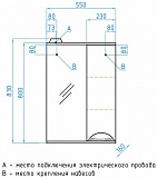 Зеркало Style Line Жасмин 55x83 ЛС-00000039 правое с полочкой и подсветкой фото 5