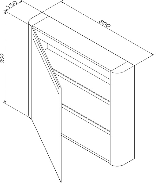 Зеркало-шкаф Am.Pm Sensation 80 L белый глянец фото 5