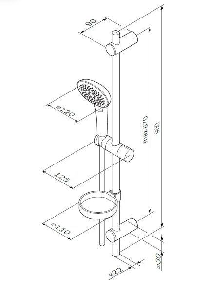 Комплект смесителей Am.Pm Spirit V2.0 F40970A00 для ванны с душем с душевым комплектом фото 6