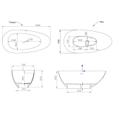 Ванна из искусственного камня S-Sense Salini Paola 160x80 101511G фото 6