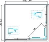 Душевой уголок BelBagno Due 120x80 DUE-AH-2-120/80-C-Cr фото 4