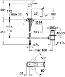 Смеситель Grohe Eurocube 23445000 для раковины с донным клапаном фото 6