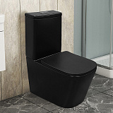 Унитаз-компакт Azario Black King AZ-8303D напольный безободковый с сиденьем микролифт фото 15