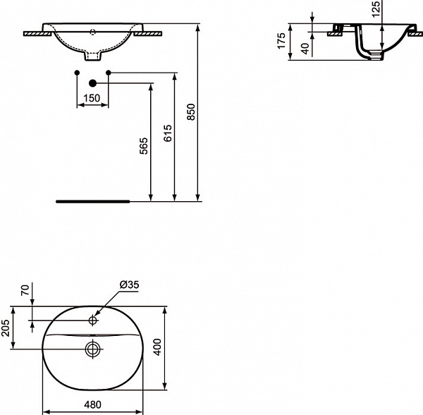 Раковина Ideal Standard Connect 48 см E503801 фото 2