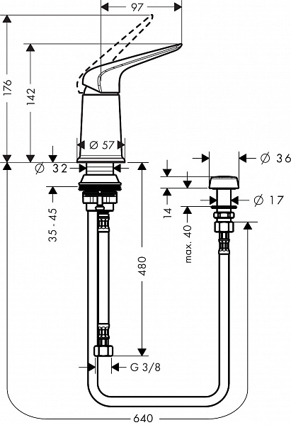 Смеситель Hansgrohe Novus 71145000 для биде фото 2