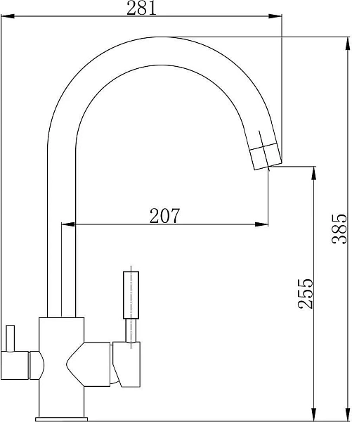 Смеситель Aquanika Comfort AQC06BL для кухонной мойки фото 2