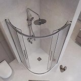 Душевой уголок Niagara Nova 80x195x80 NG-3625-34 профиль хром стекло шиншилла фото 5