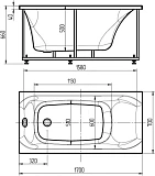 Акриловая ванна Aquatek Альфа 170x70 ALF170-0000062 с каркасом и сливом-переливом фото 2