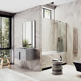 Шторка для ванны MaybahGlass 60x140 MGV-615-2 профиль бронза стекло сатин фото 4