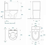 Унитаз-компакт Paomo Belinda PO-40803 напольный безободковый с микролифтом фото 12