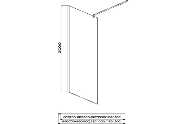 Душевая перегородка Aquatek 70x200 AQ WIW 07020CH стекло прозрачное профиль хром фото 3