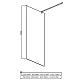 Душевая перегородка Aquatek 80x200 AQ WIW 08020BL стекло прозрачное профиль черный фото 3